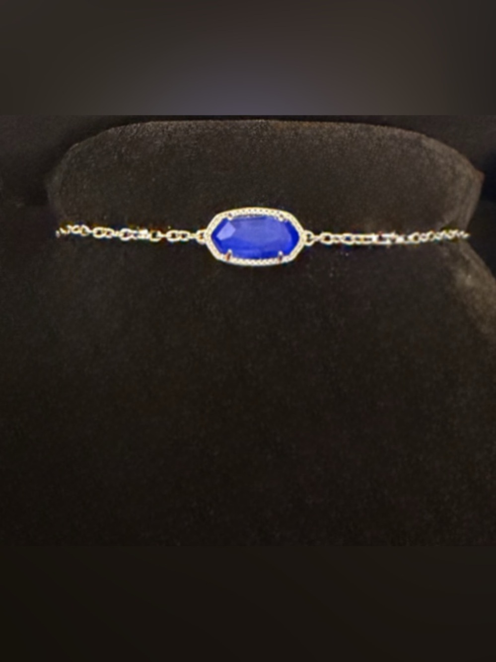 Kendra Scott Cobalt Blue Silver Chain Bracelet - Picture 2 of 3